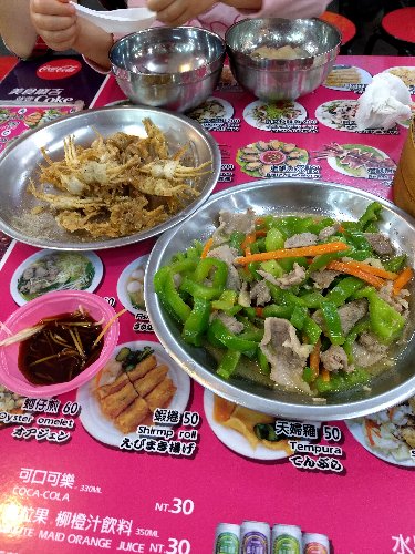 チンジャオロースとカニ