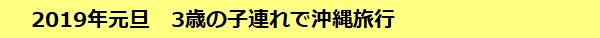 2019年元旦　3歳の子連れで沖縄旅行